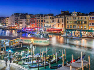 Venice, Italy overlooking boats and gondolas in the Grand Canal at dusk 235 © Richard Kovacs photo