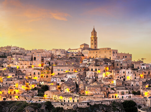 Matera, Italy ancient hilltop town in the Basilicata region at dawn 290