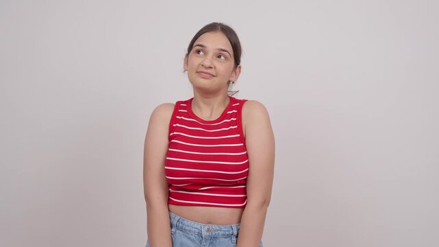 Indian Teenage Girl Admiring and Feeling Shy