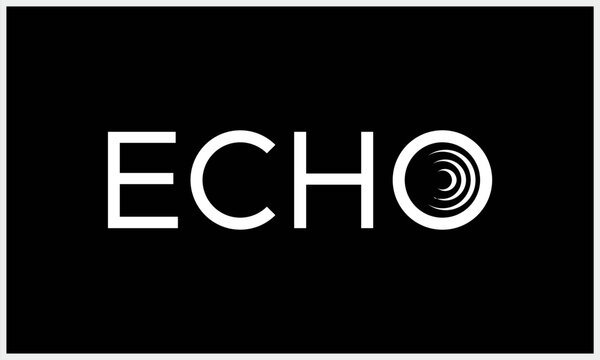 Typography echo logo design. lettering word mark echo logo symbol concept