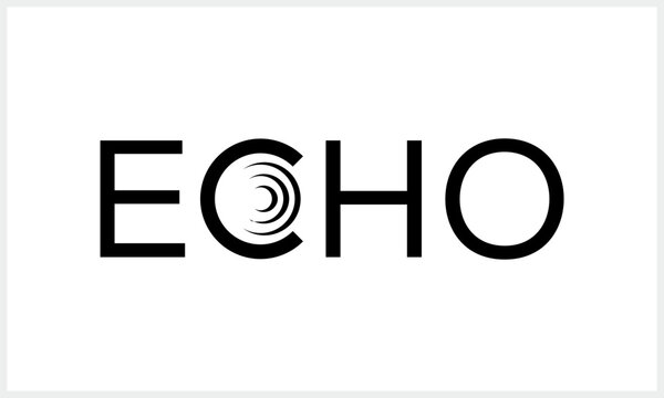 Creative text echo logo design. typography lettering word mark echo logo symbol concept