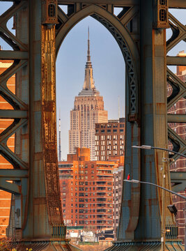 Cityscape with the Manhattan Bridge from Brooklyn in New York City 361