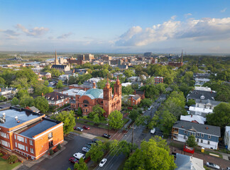 Wilmington, North Carolina, USA historic churches and downtown viewed from above 324 © Richard Kovacs photo