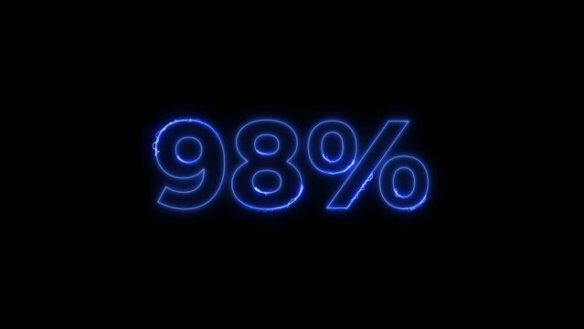 Glowing Neon number 95% icon illustration. Stock business product offer sells 95% discount number background.