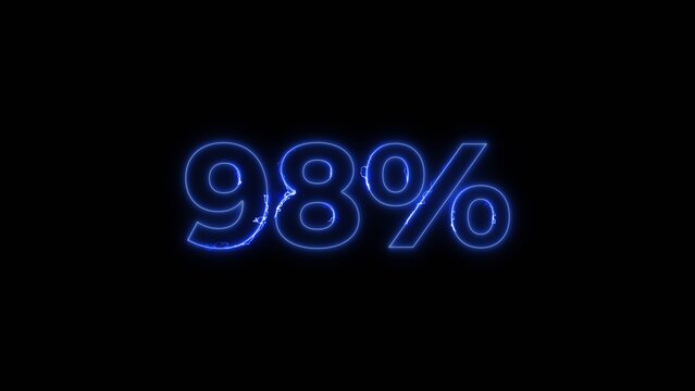 Glowing Neon number 95% icon illustration. Stock business product offer sells 95% discount number background.