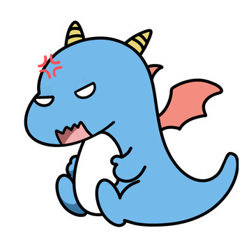 Angry blue dragon hugging a white egg