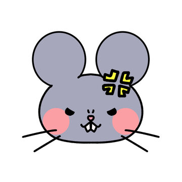 Cute surprised cartoon mouse face