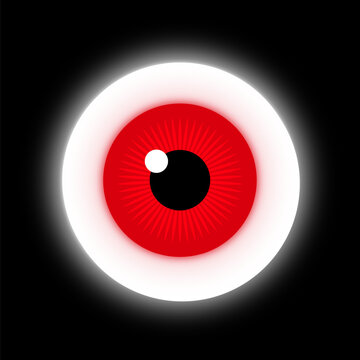 Simple red-eyed neon light &ndash; suitable for Halloween, horror, grotesque themes, scary visuals, ghosts, eerie atmospheres, events, etc.