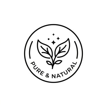 Minimalist fair trade and natural symbol circle design.