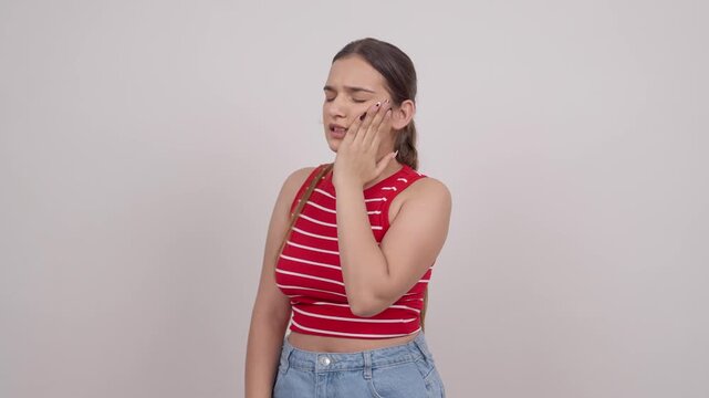 Indian Teenage Girl Having Toothache
