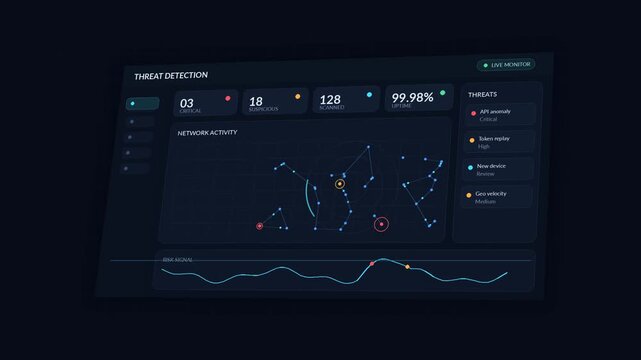 Cybersecurity Threat Detection Dashboard Monitoring Risks