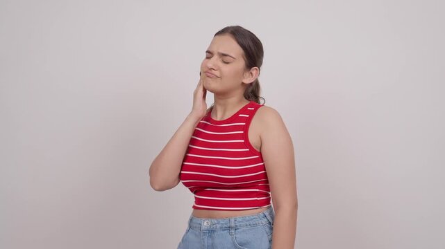 Indian Teenage Girl Having Tooth Pain