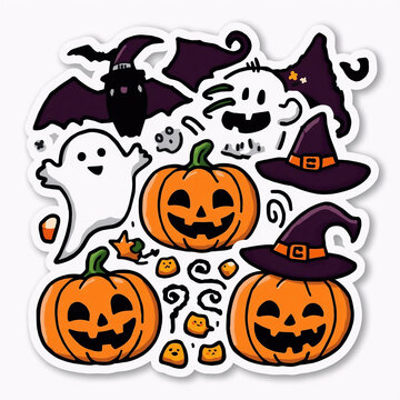 Halloween sticker set and attractive photocard