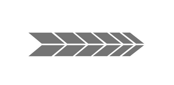 A series of grey parallelograms arranged to form a directional arrow shape pointing to the right. This abstract graphic design conveys movement and progression
