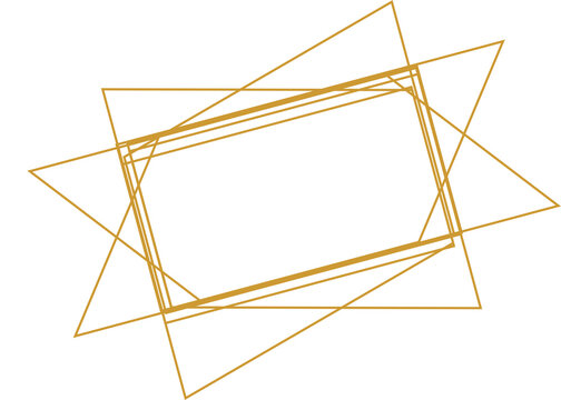 A geometric golden abstract background with intersecting rectangles and triangles in a dynamic composition