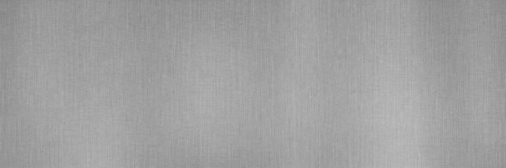 Fototapeta premium Brushed silver metal texture background, horizontal stainless steel surface with fine linear grain, industrial aluminum metallic finish for sleek modern web banners and tech designs.