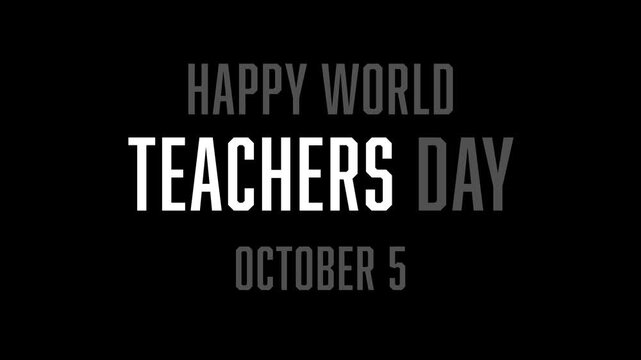 Minimalist graphic design celebrating World Teachers Day on October 5th.