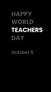 Minimalist graphic design celebrating World Teachers Day on October fifth.