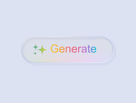 AI Generate icon button. Generate technology ideas from machine learning. Generative button. UI UX elements. Vector illustration