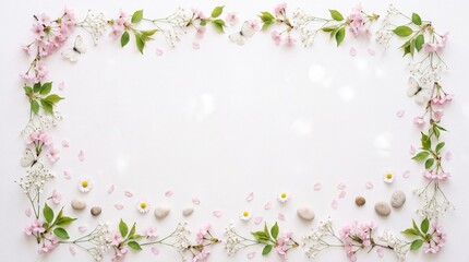 Obraz premium Cherry Blossom and Butterfly Invitation Frame