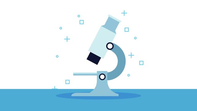 Microscope research analysis dynamic motion graphic animation for science experiment education and healthcare medical investigation.
