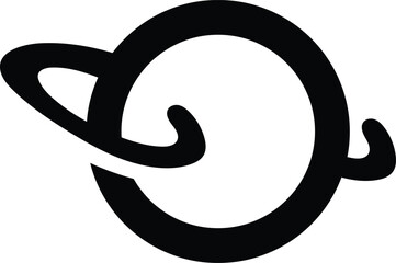 Minimal Saturn Planet Logo Design © waqas