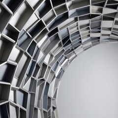 Fototapeta premium Silver Cellular Vault Abstract Background – Premium Precision Structure for Advanced Technology