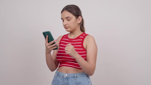 Indian Teenage Girl Scrolling on Socail Media