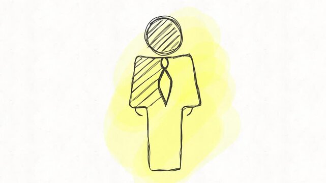 
Business person icon with tie representing employee, manager, professional career, corporate work, leadership, employment and office business concepts.