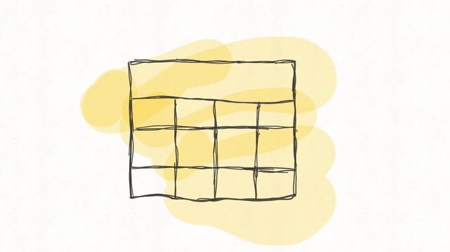 
Table grid animation representing spreadsheet data, planning, scheduling, business organization, reports, records, information management and structured digital content.