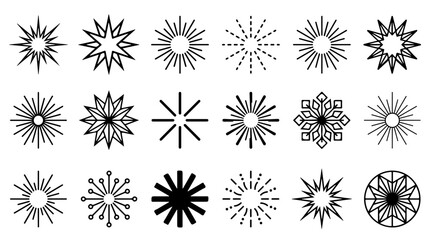 Obraz premium Floral starburst patterns, decorative cutout silhouette