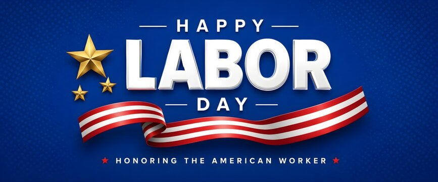 USA happy Labor day text design advertising banner template