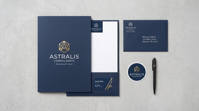 Professional Corporate Stationery Set with Logo Design.