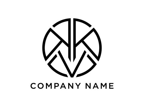 Minimalist geometric logo design with circular abstract pattern tvt vtt ttv letter