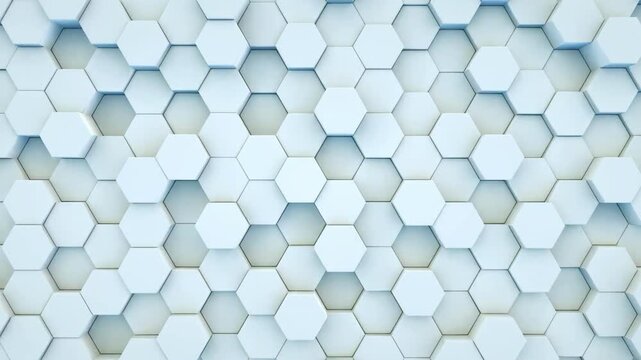 white hexagon abstract geometric 3D tiles pattern background