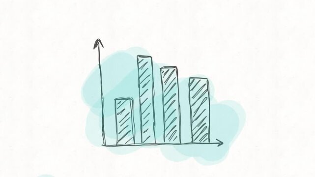 
Bar chart animation showing changing data values, representing business analytics, statistics, performance comparison, financial reporting, growth and market trends.