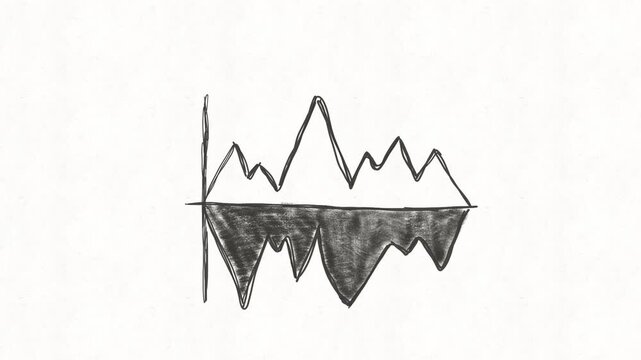 
Hand drawn fluctuating line chart animation showing changing values, market volatility, financial analysis, data trends, uncertainty and performance movement.