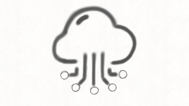 
Cloud network icon animation representing online storage, data access, backup, hosting, digital infrastructure, remote services and modern cloud computing