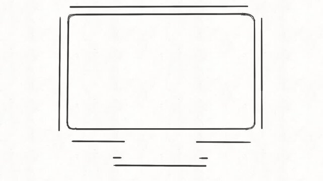 
Animated computer monitor icon representing digital technology, desktop workspace, online communication and modern office equipment. Simple screen symbol for software, business and i