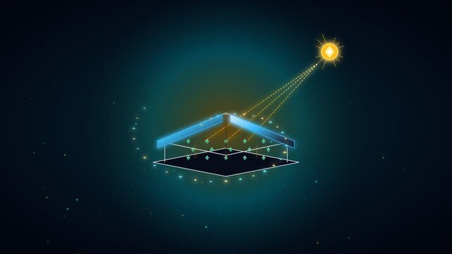 Abstract futuristic solar panels generating clean renewable energy from sunlight