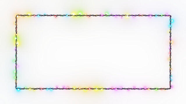 Lights Frame Border Transparent PNG 3D Render