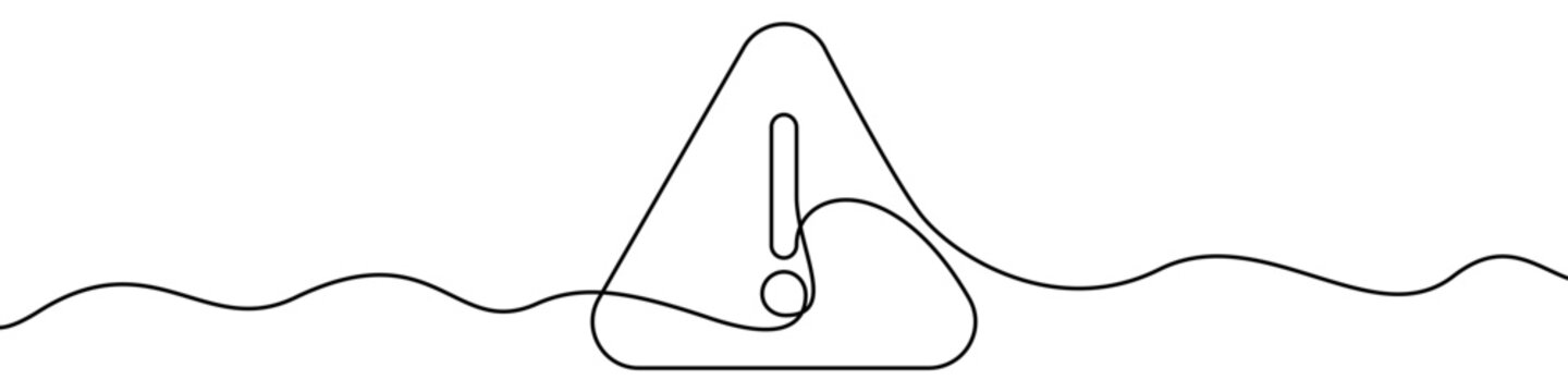 Warning sign line icon for hazard alert