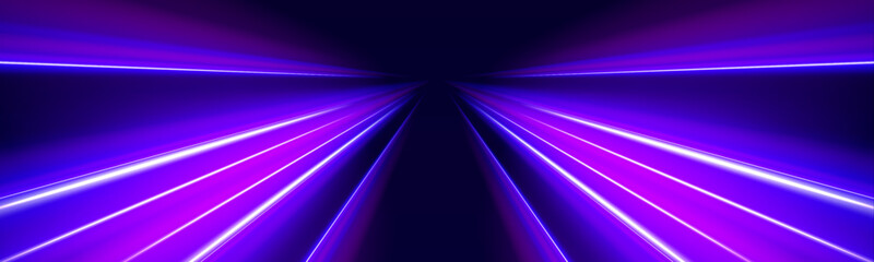 Fototapeta premium Straight turquoise and pink neon lines create a futuristic abstract composition. Bright glowing streaks form a clean digital pattern. Ideal for technology, cyber, and modern designs.