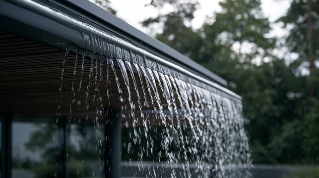 Seamless Flat Roof Rainwater Protection System Architecture