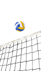 Volleyball Net and Ball Dynamic Sports Competition Concept for Beach Volleyball, Recreation, Fitness and Athletic Game Illustration Hand drawn on a transparent background © 7nov.studio