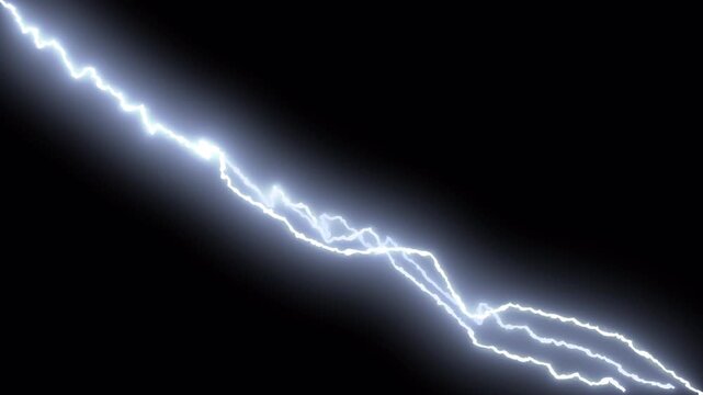 Electric lightning vfx flashes resemble a jagged bolt in dark skies, perfect for dramatic, impactful designs or visual effects projects.