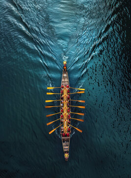 dragon boat racing in the sea