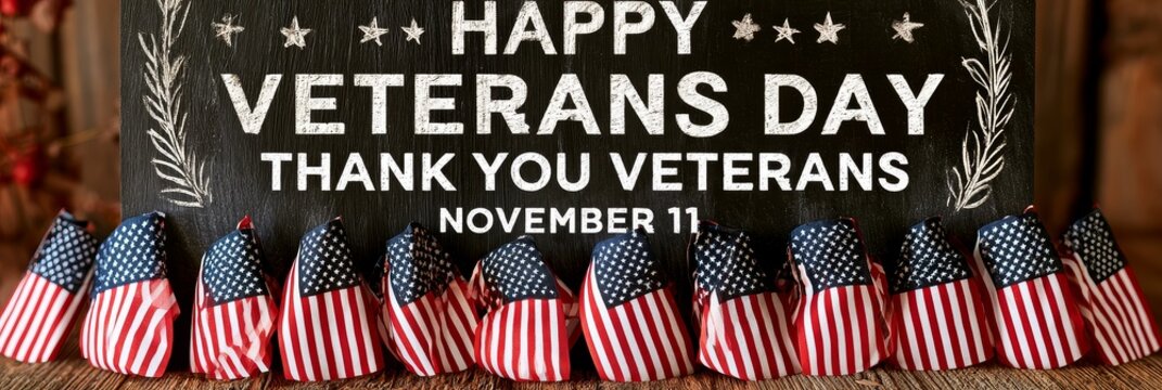 Joyful veterans day celebration featuring american flags and a heartfelt tribute honoring all those who have served in the military