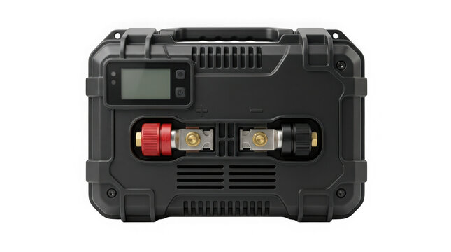 portable car battery jump starter power bank device isolated on transparent background