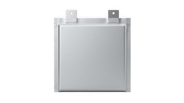 prismatic lithium ion battery cell energy storage isolated on transparent background